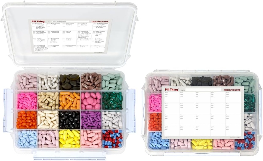 Airtight Seal ile Büyük Pill Vakasını Karşılaştırmak - Silikon Gazket Suları Med Box İlaç Map (20 Karşılaştırma, 2 Pack)