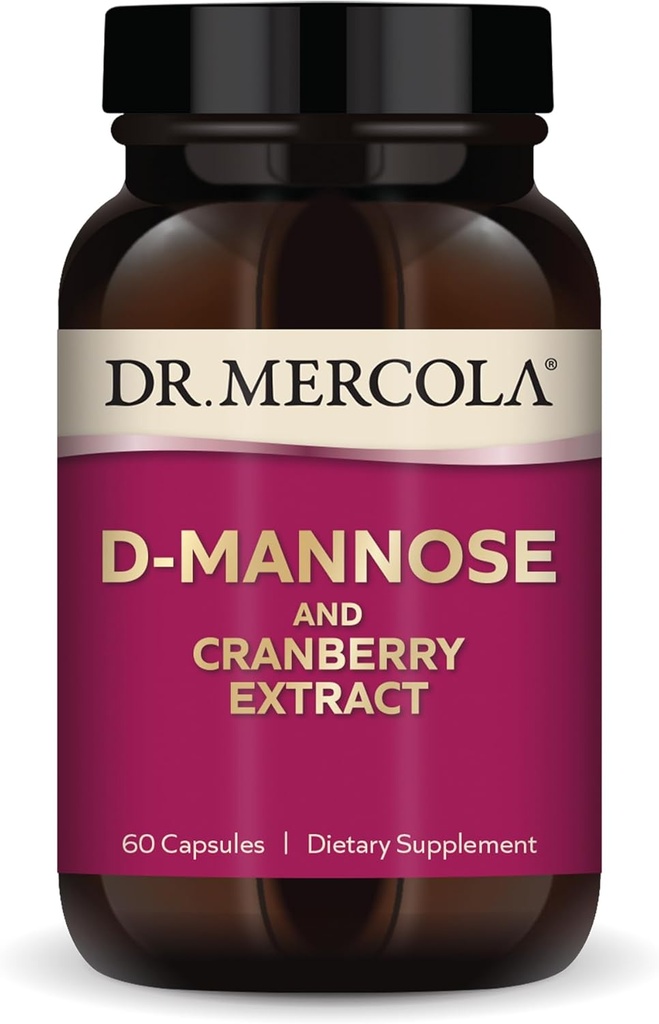Dr. Mercola D-Mannose ve Cranberry Ekstraksiyon, 30 Hizmet (60 Capsules), Diyetsel Tamam, Destekler Urinary Tract Health, Non-GMO