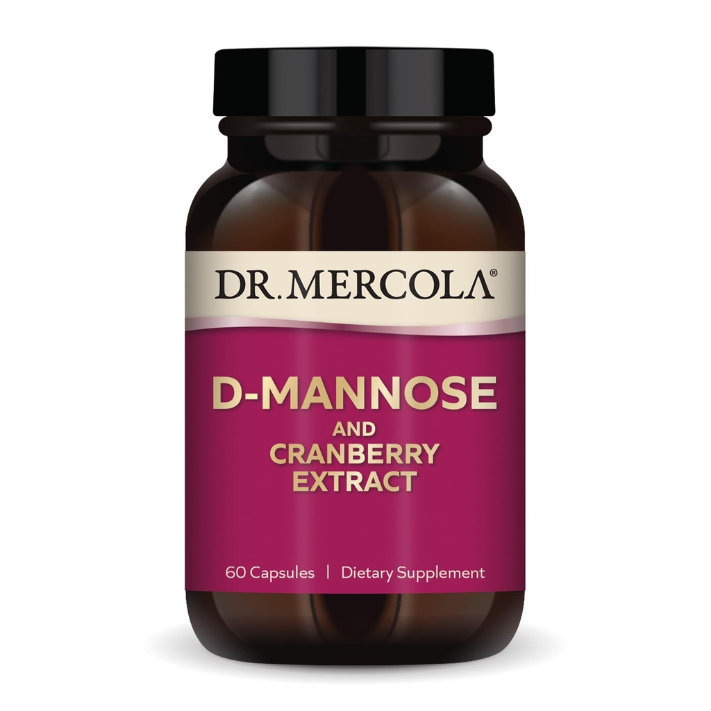 Dr. Mercola D-Mannose ve Cranberry Ekstraksiyon, 30 Hizmet (60 Capsules), Diyetsel Tamam, Destekler Urinary Tract Health, Non-GMO