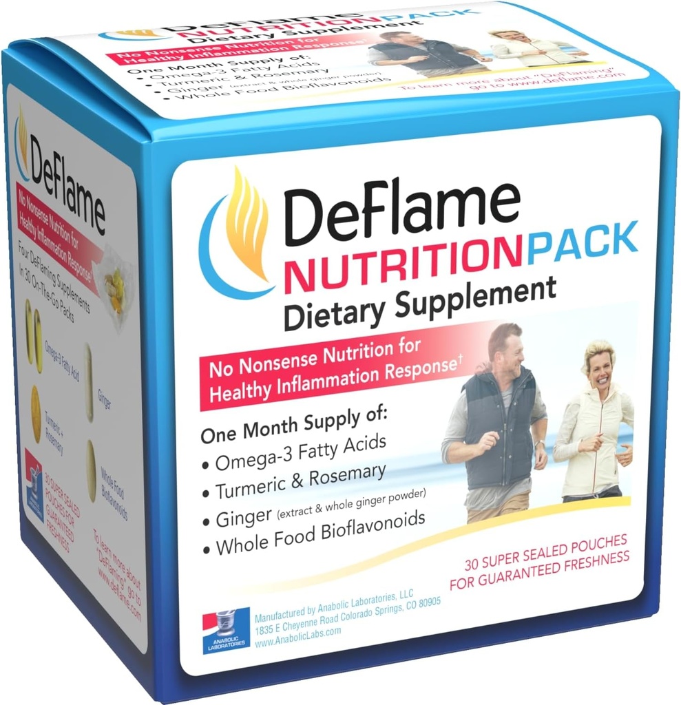 DeFlame Tendon ve Ligament Supplements - Klinik olarak Profesyonel Ortak Destek Tamamlanmış Hareketlilik ve Konfor Desteği için Kadınlar ve Erkekler için Paketler - ABD'de Yapılacak - 1 Ay Supply