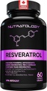 Nutratology Resveratrol Tamam- Potent Antioksi Supplement - Anti Aging Trans Resveratrol - Cardiovascular Health, Hücre Rejenerasyonu ve Saç Büyümesi - 60 Capsules - 30 Servisler