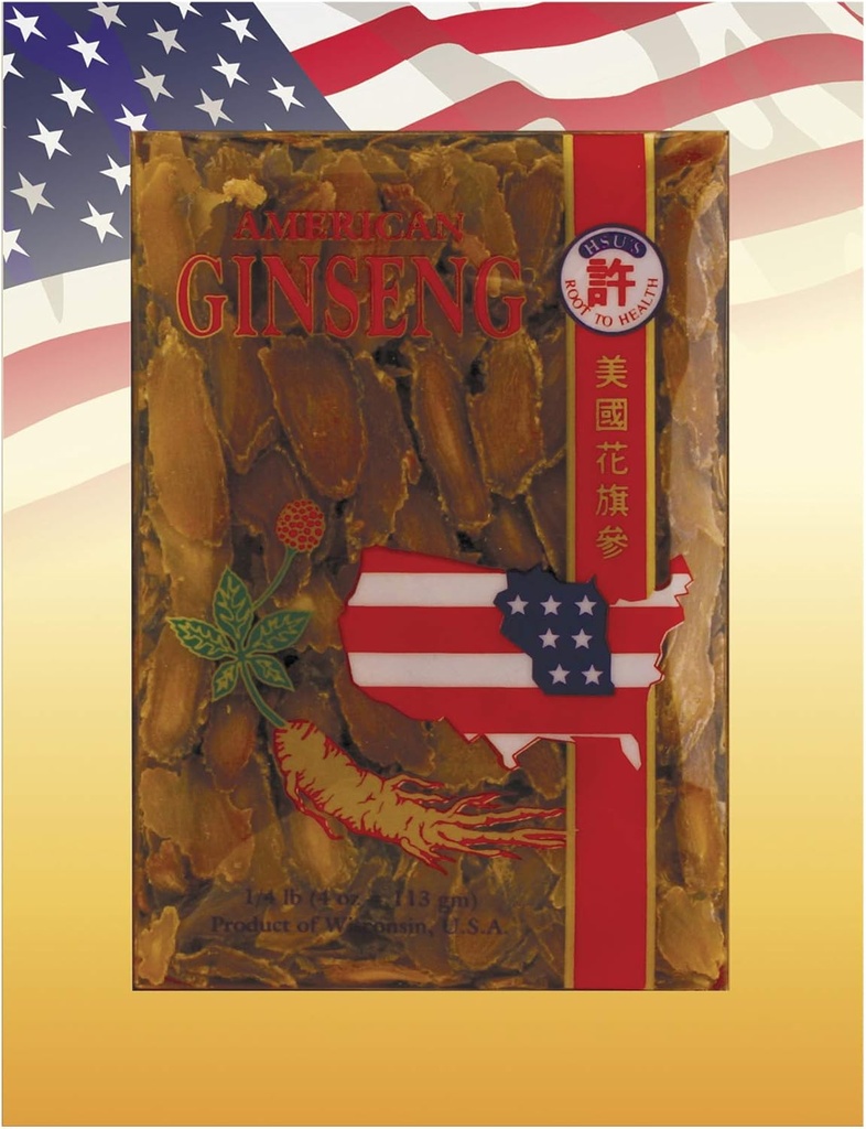 HSU'nun 185 SKU 0146-4 | Amerikan Kızıl Slices | Beş Yıl Red American Ginseng | , | 4 oz Box, , | 4 oz Box, ,