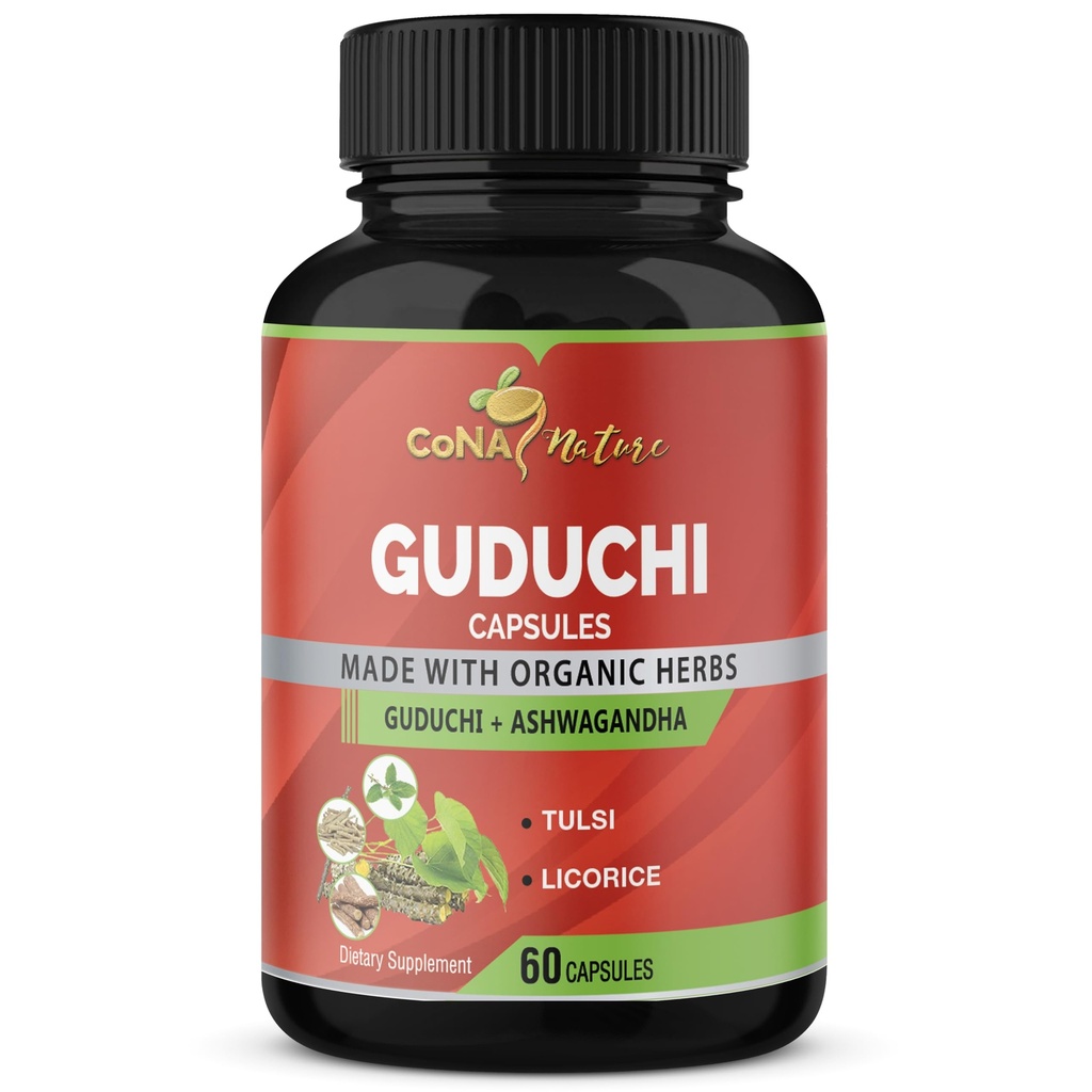 Organik Giloy Guduchi Capsules & Ashwagandha, Licorice, Holy Basil | Immune ATM