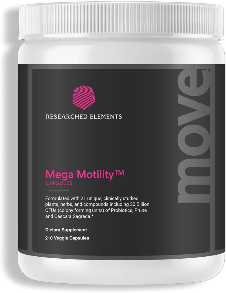 Mega Motility Diestive Health Supplement to Promote GI Motility - Αποτελεσματική και καθαρή φυτική προβιοτική/προβιοτική φόρμουλα - Βοηθά στη μείωση της δυσκοιλιότητας, του αερίου και του βλεννογόνου (Κάψουλα, 60 Veggie Caps)