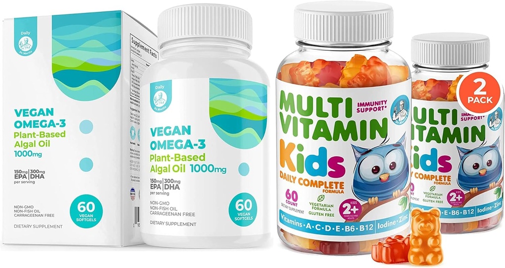 Παιδιά Multivitamin Gummies για τα παιδιά και Vegan Omega 3 Softgels