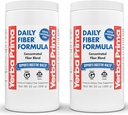 Yerba Prima Daily Fiber Formula - 20 oz Powder (Pack of 2) - Unflavored, Concentrated Blend of Soluble/Insoluble, Psyllium Seed Husks, Acacia Gum, Apple Fiber Supplement - Regularity Colon Cleanser