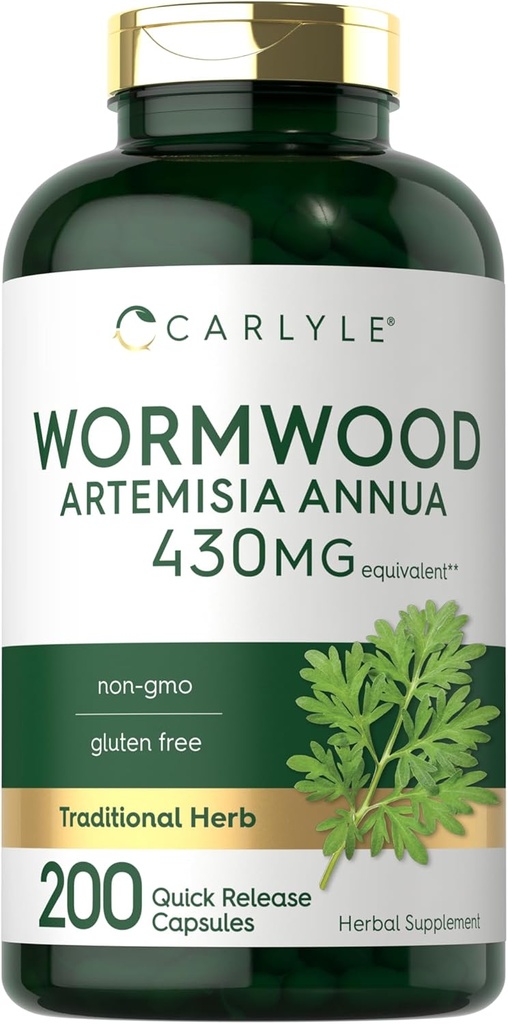 Carlyle Wormwood Capsules 430 mg | Artemisia Annua Herb | 200 Count | Non-GMO & Gluten Free Supplement