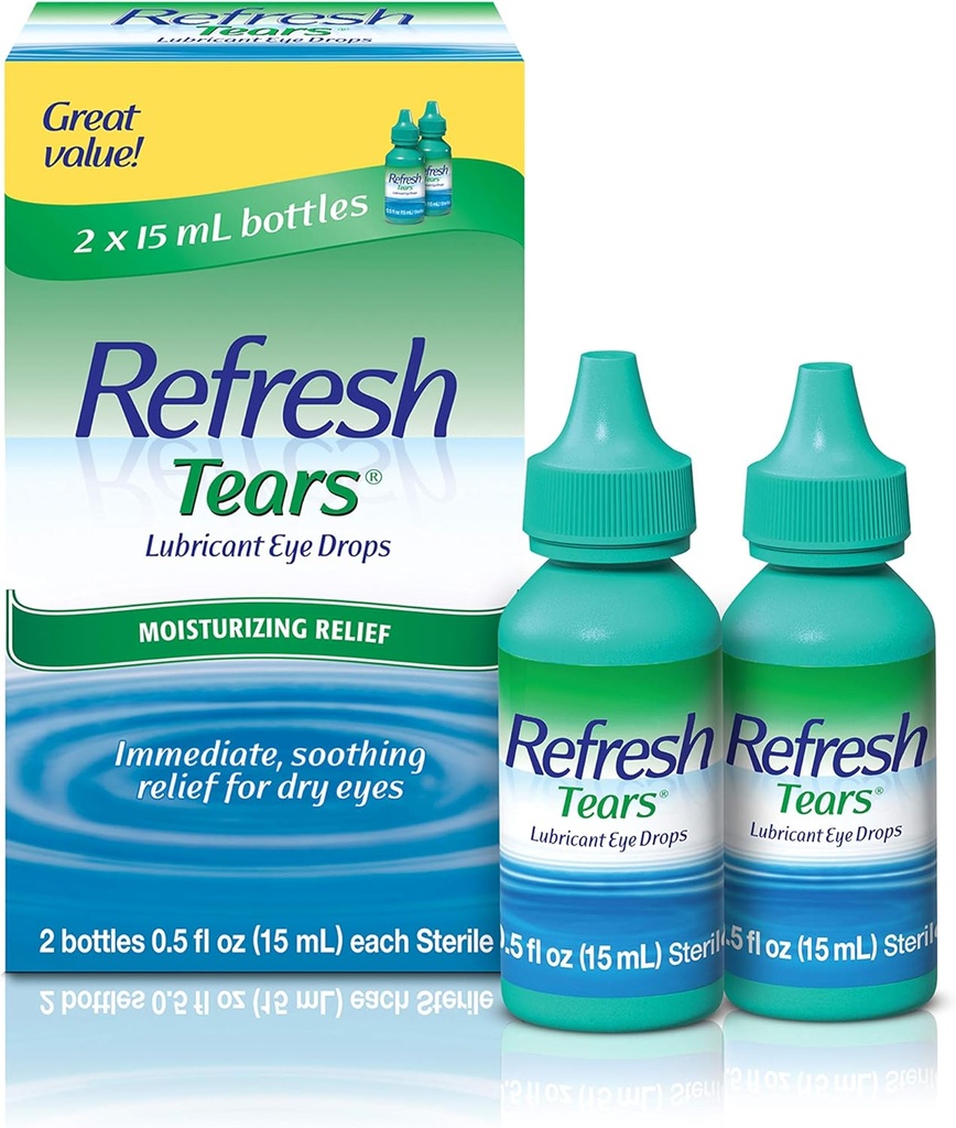 Yeni Tears, Lubricant Eye Drops, 2 Şişes .5 fl oz (15 ml)