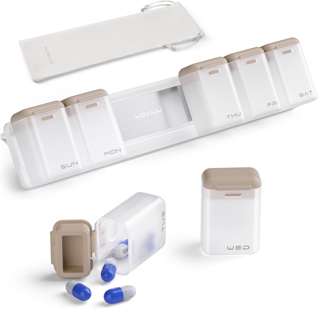 Haftalık Pill Organizer 1 Bir Gün, Manyetik Pill Box 7 Gün, Yeniden Taşınmaz Seyahat Pill Case, Once Daily Pilllen Konteyner, Büyük İlaç Kaynağı, Vitamin, Tamam, Camel