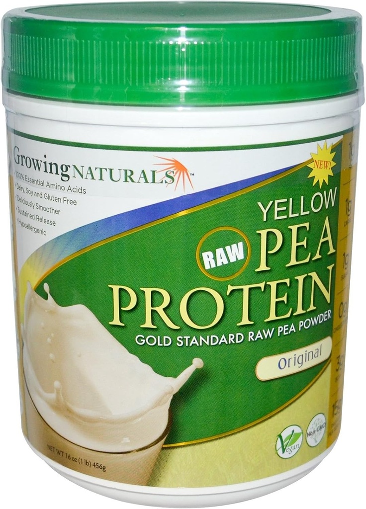 Growing Naturals - Raw Yellow Pea Protein Original - 16 oz.