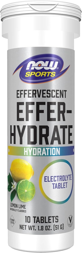 Şimdi Gıdalar Spor Beslenme, Effervescent Effer-Hydrate, Electrolyte Supplement, Recovery*, Limon Lime, 10 Tablets