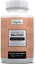 Advanced Sea Moss, θαλάσσια βρύα προηγμένη φόρμουλα, premium συμπλήρωμα βρύα της θάλασσας, χάπια βρύα της θάλασσας, seamoss συμπλήρωμα, Irish Sea Moss Κάψουλες & Βιολογικό Bladderwrack & Burdock, & Black Pepper Extract, Seamoss