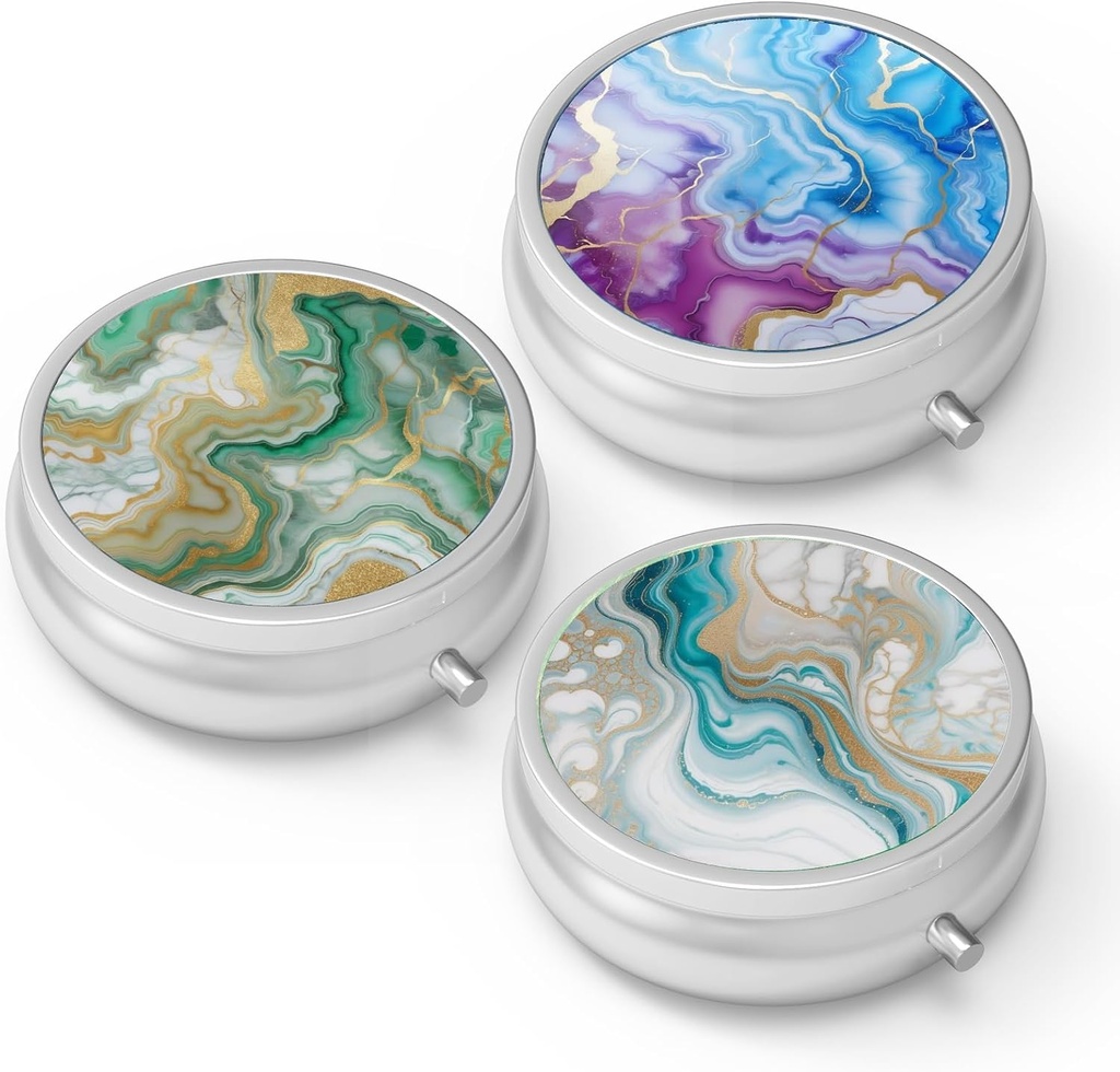 Pill Box 3 Karşılaştırma Küçük Pill Vakası, Pocket veya Purse Pill Organize Pill konteynerleri Vitaminleri, İlaçları, Balık Yağı ve Supplements (4Gerek)