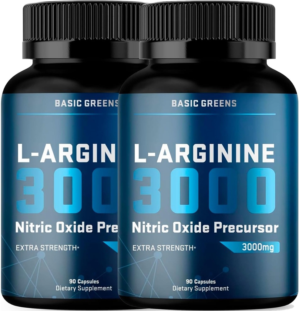 Erkekler ve Kadınlar için L-Arginine 3000 mg Nitrik Çimento Supplement - Circulation için Arıt Kökleri ile Non-GMO Vegan Capsules, Endurance, Energy, Stamina, Performans ve İşout Desteği – 90 Caps