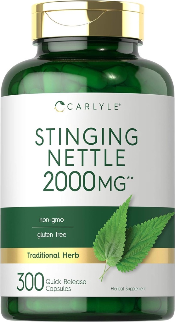 Carlyle Sting Nettle Leaf Extract 2000 mg | 300 Capsules | Non-GMO & Gluten Ücretsiz Supplement Supplement