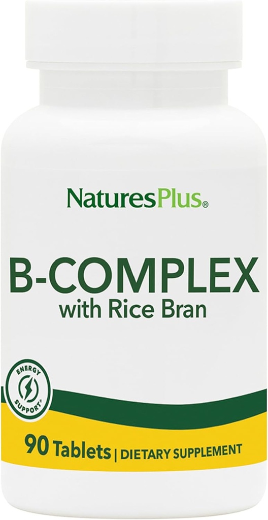 NaturesPlus B-Complex with Rice Bran - 90 Tablet - Vejetaryen, Gluten Free - 90 hizmet