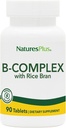 NaturesPlus B-Complex with Rice Bran - 90 Tablet - Vejetaryen, Gluten Free - 90 hizmet