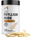 Sadece! - Psyllium Husk, Diyetsel Fiber Supplement, Veggie Capsules, 1500 mg Per Servis, 150ct Şişe (150 Kont)