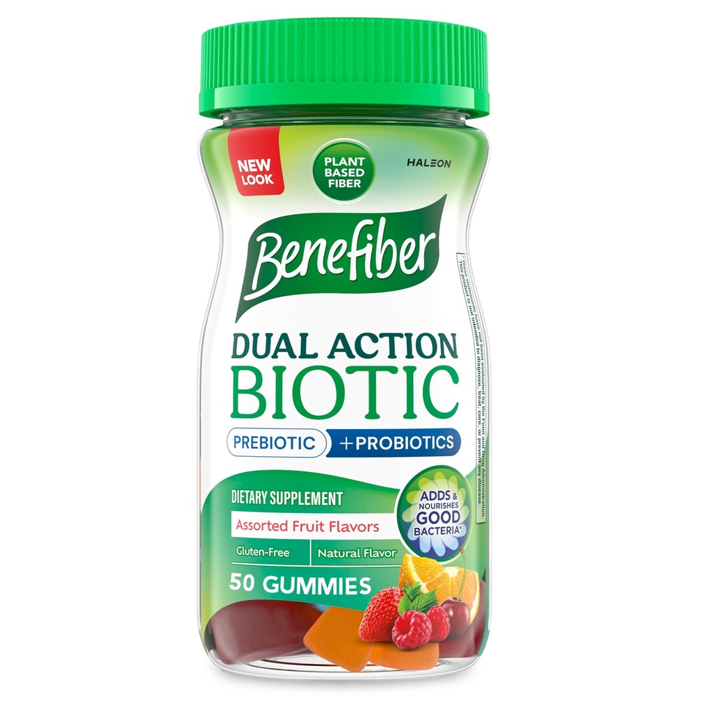 Beneiber Prebiotic Fiber συμπλήρωμα Gummies με προβιοτικά για Digestive υγεία, διάφορα αρώματα φρούτων - 50 κόμης