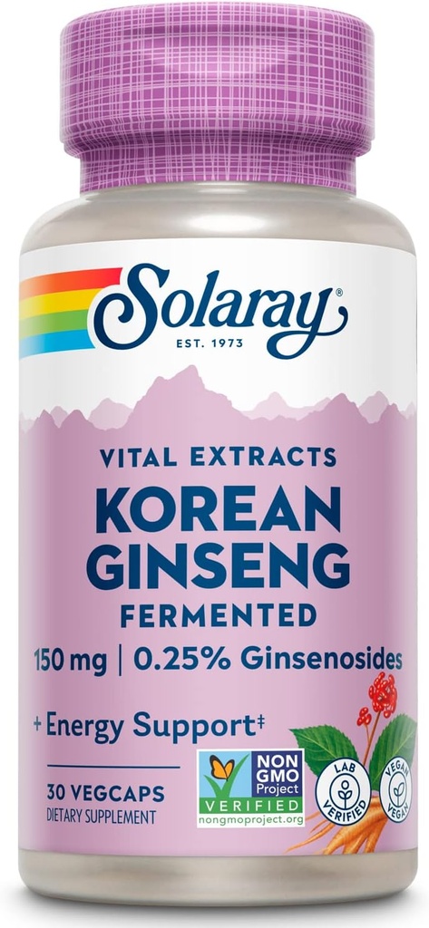 SOLARAY ζυμωμένο κορεάτικο εκχύλισμα ρίζας Ginseng 