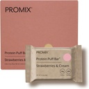 ProMix Beslenme Whey proteini Puff Bar, Low Carb, Egg Whites ile Sağlıklı Atı - Çim,Gluten Free, Low Sugar, Soy Free (Strawberries & Cream) - 12 Bars