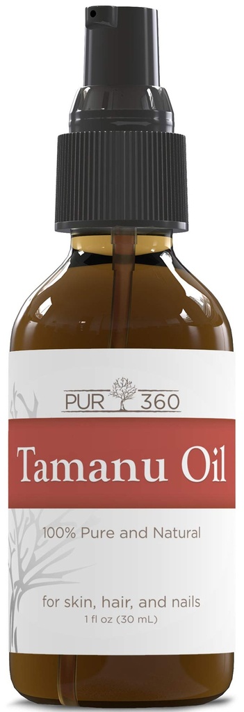 PUR360 Tamanu Petrol - Psoriasis için en iyi tedavi, Eczema, Acne Scar, Rosacea - Kuru, Scaly Skin, Scalp ve More - Cold Pressed - Proven 100% Pure