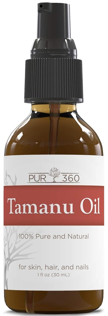 PUR360 Tamanu Petrol - Psoriasis için en iyi tedavi, Eczema, Acne Scar, Rosacea - Kuru, Scaly Skin, Scalp ve More - Cold Pressed - Proven 100% Pure