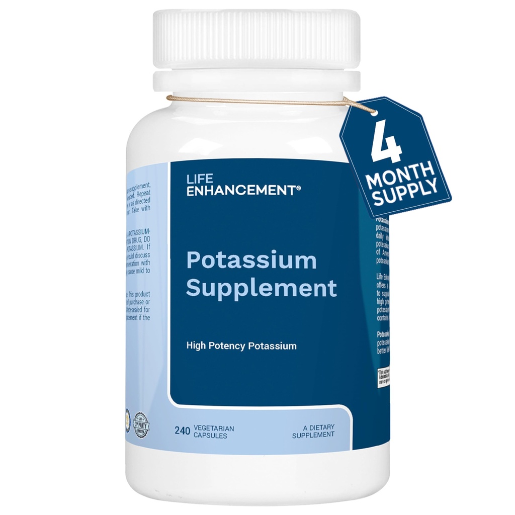 Hayat, Kas, Beyin ve Bone Health için yüksek Abhidrasyon Pplastik Tamamını Geliştiriyor - Yüksek Potency Elemental Potasyum Supplement ABD'de yapılır (240 Capsules – 120 Hizmet)