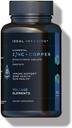 Gerilim Elements çinko Bisglycinate + Orotate 245 mg ile Copper Chelate: Kas & Skin Health, Hormon Dengesi - Elemental çinko 50 mg (100 Hizmet) Veganal