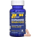 NATURAL STACKS Dopamine Brain Food - 650mg L-Tyrosine Supplement - Dopamine Supplement for Focus & Mental Drive - Supports Mental Energy - Neurotransmitter Support with B Vitamins - 60 Capsules