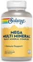 Solaray Mega Multi Mineral, Daily Mineral Complex με ασβέστιο, σίδηρο, μαγνήσιο, ψευδάργυρο, και περισσότερα σε εξαιρετικά απορροφήσιμες χημικές μορφές, συνολική υγεία και ανοσοποιητική υποστήριξη, 50 εξυπηρετούν, 200 κάψουλες