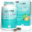 Gelişmiş Tiroid Desteği, 2 Ay Supply – Supports Energy, Focus & Hormon Balance – Iodine, Selenium, Ashwagandha & L-Tyrosine (Vegetarian, Non-GMO) ile