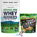 Opportunitas Grass Fed Άγευστη πρωτεΐνη ορού γάλακτος & τσάι από το συκώτι Detox Matcha - Υποστηρίξτε τους μυς σας ενώ καθαρίζετε το συκώτι σας - πακέτο