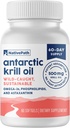 YerliPath Antarktika Krill Oil - Wild-Caught Omega 3 Krill Oil 500 mg ETHgels with EPA, DHA ve Astaxanthin - Ortak, Kalp, Beyin ve Immunity - 60 ct - No Fishy Aftertaste