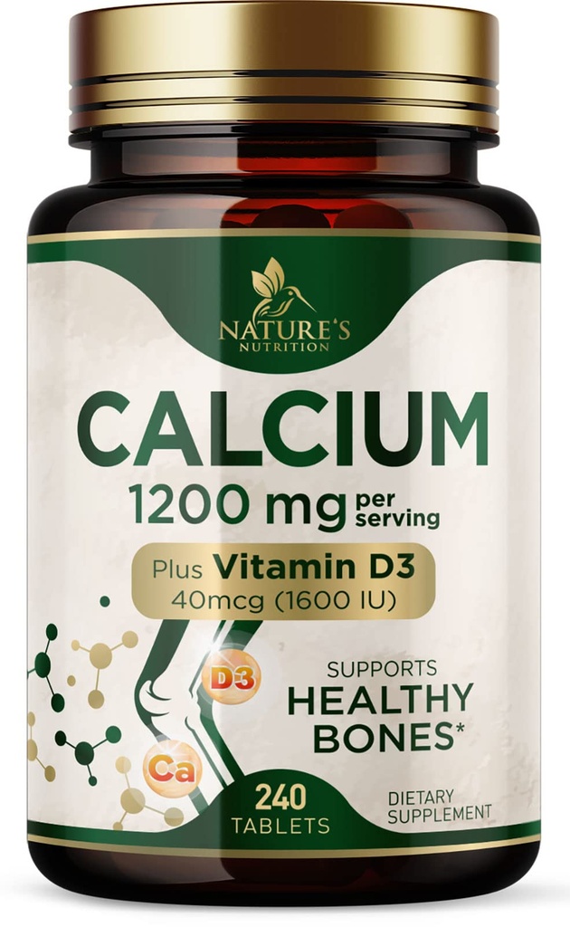 B3 Vitamin D3 - Bone Health Supplement, D & Food Supplements for Women & Men - Bone Strength, Teeth & Immune Support, Nature'suba Pills, ABD'de Şişelenmiş - 240 Tablet