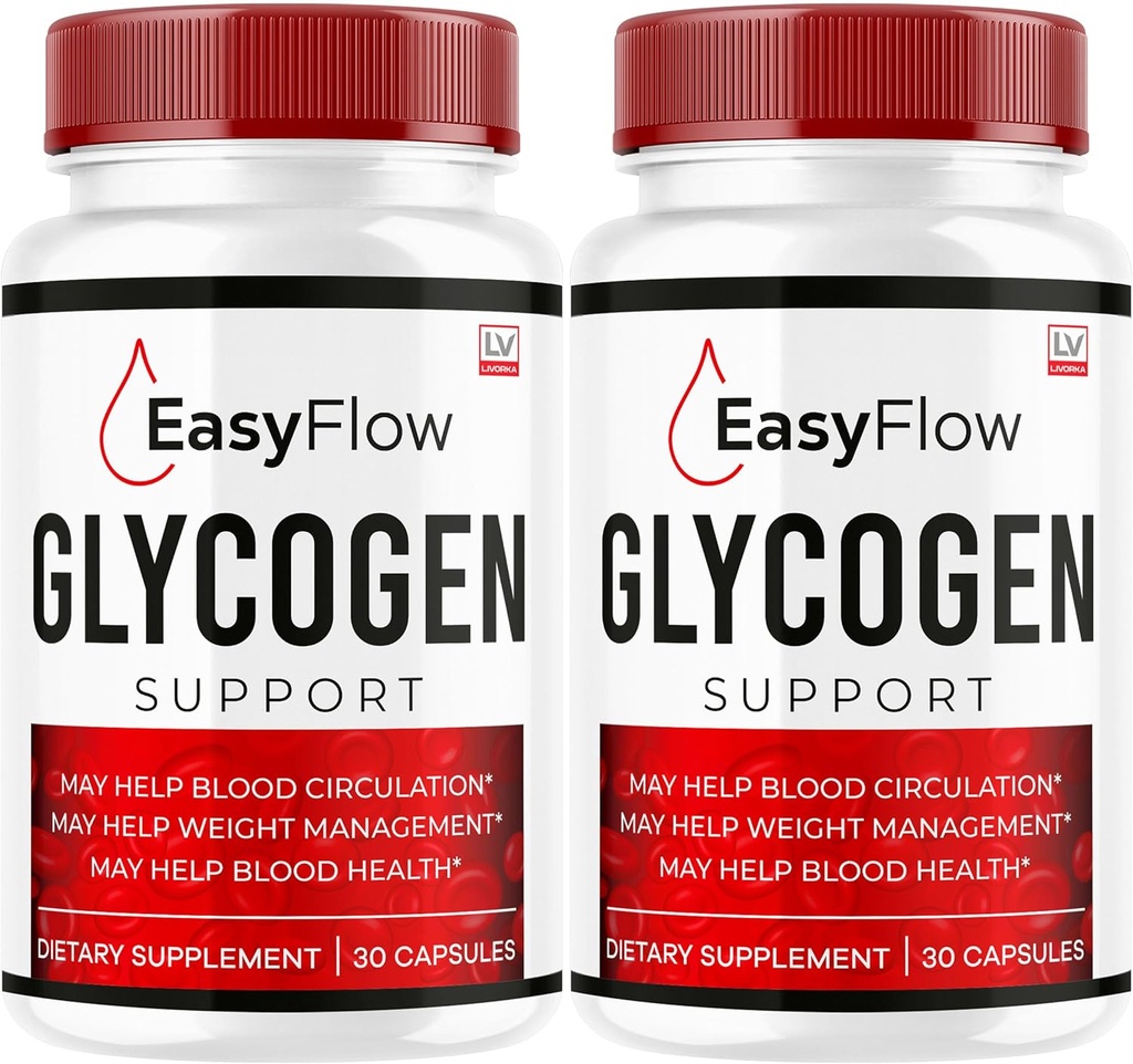 (2 Pack) Easy Flow Glycogen Support - EasyFlow Glycogen, Easy Flow, Easy Flow Glycogen Supplement, Glycogen Support Easy Flow, Easy Flow Glycogen, Glycogen Easy Flow, 60 Κάψουλες για 2 μήνες