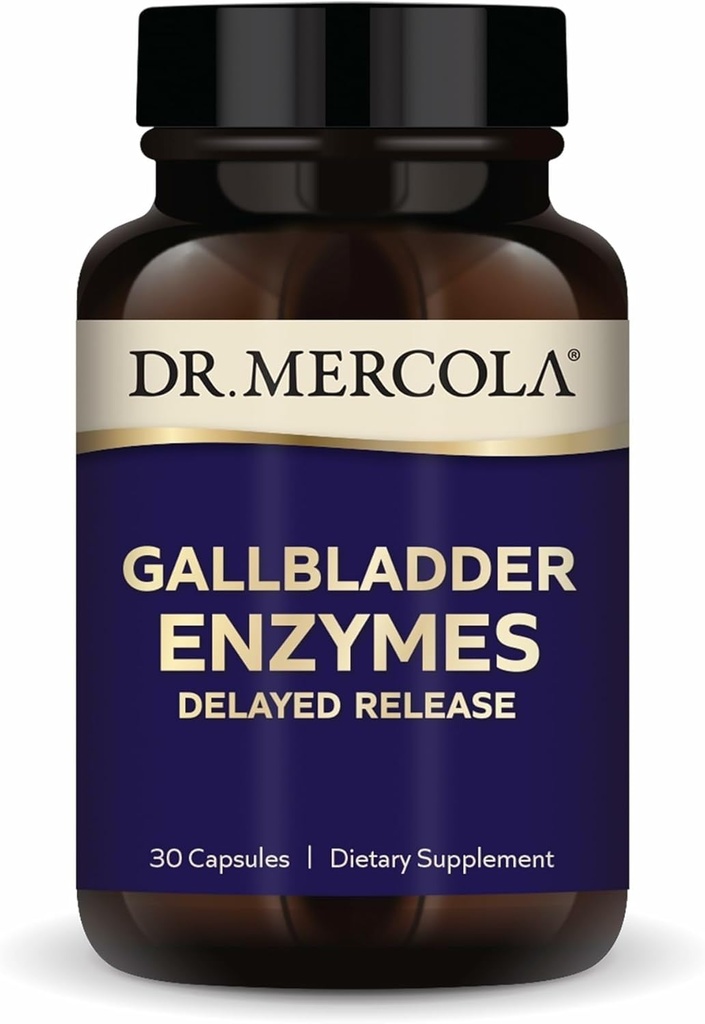 Δρ. Mercola Gallbladder Enzymes - Gallbladder & Digestive Health Support - Περιλαμβάνει παγκρεατική πρωτεάση, αμυλάση και λιπάση - μη-GMO, χωρίς γλουτένη & χωρίς σόγια - 30 κάψουλες καθυστερημένης αποδέσμευσης (30 εξυπηρετήσεις)