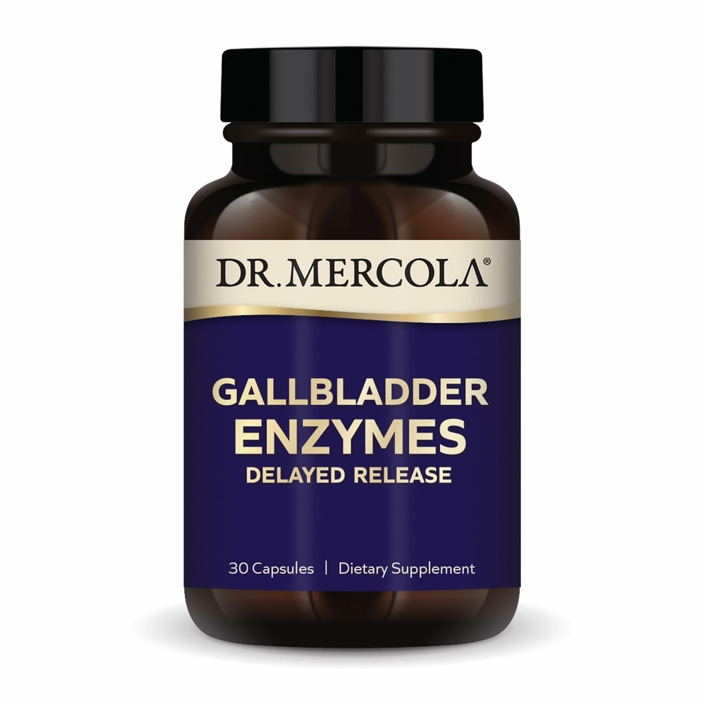 Dr. Mercola Gallbladder Enzymes - Gallbladder & Digestive Health Support - Pancreatic Protease, Amylase & Lipase - Non-GMO, Gluten-Free & Soy-Free - 30 Gecikmiş Yayın Kapsülleri (30 Hizmetler)