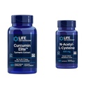 Life Extension Curcumin Elite Turmeric Extract & N-Acetyl-L-Cysteine (NAC), Immune, Respiratory, Liver Health, NAC 600 mg, Potent antioksidan Destek, Free-radicals, 60 Capsulesorb, 60 Capsules