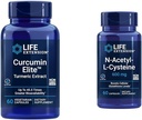 Life Extension Curcumin Elite Turmeric Extract & N-Acetyl-L-Cysteine (NAC), Immune, Respiratory, Liver Health, NAC 600 mg, Potent antioxidant Support, Free-radicals, Easy to Absorb, 60 Capsules
