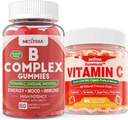 2 Pack Vitamin B Kompleks Gummies with 2000 mcg Torch B12, Torch Folate + 1 Pack Whole Food C Gummies