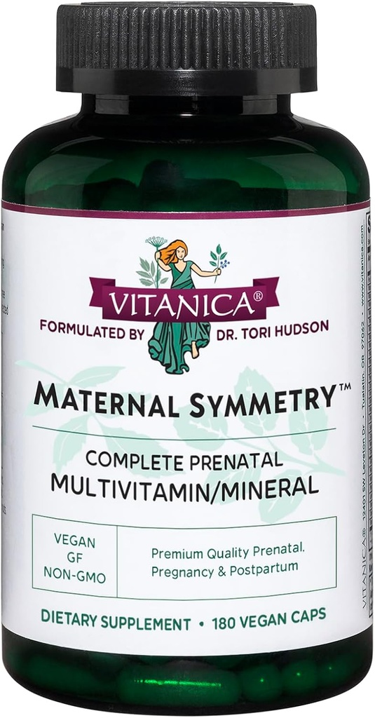 Vitanica Maternal Symmetry, Prenatal and Postnatal Vitamins, Vegan, 180 Capsules