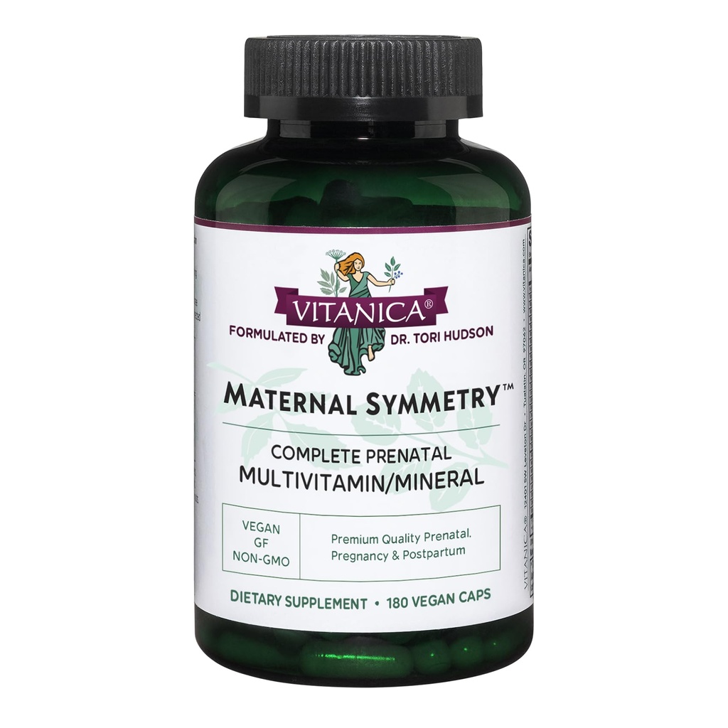 Vitanica Maternal Symmetry, Prenatal ve Postnatal Vitaminler, Vegan, 180 Capsules