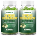 2 Pack Citrus Bergamot Gummies -3000MG Citrus Bergamot Extract Cholesterol Lowering Supplement for lmmune Support Health Anti-Aging, Hight Cholesterol Vegan Gummy 120 Counts Lime Flavorol