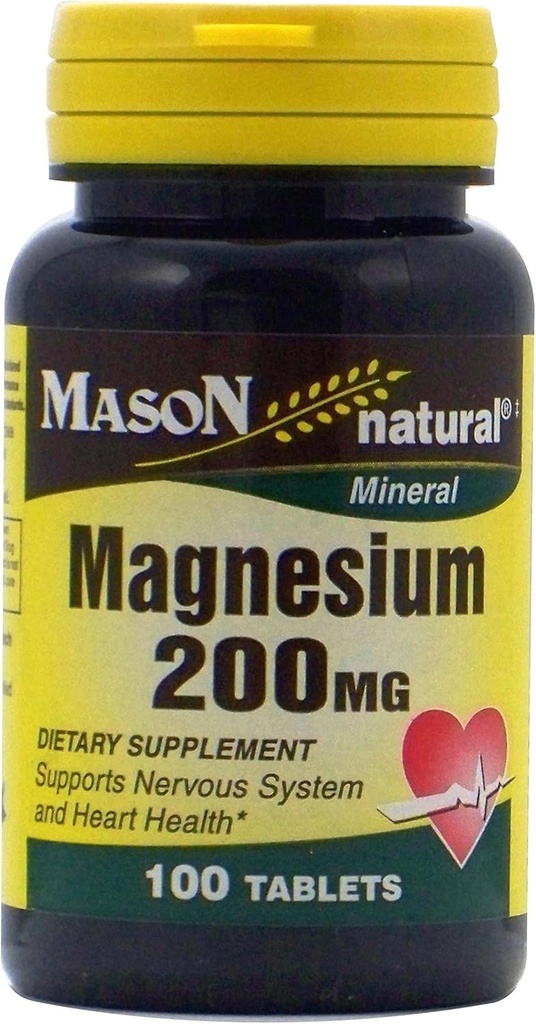 Mason Vitamins Μαγνήσιο 200 mg δισκία, 100 μέτρα