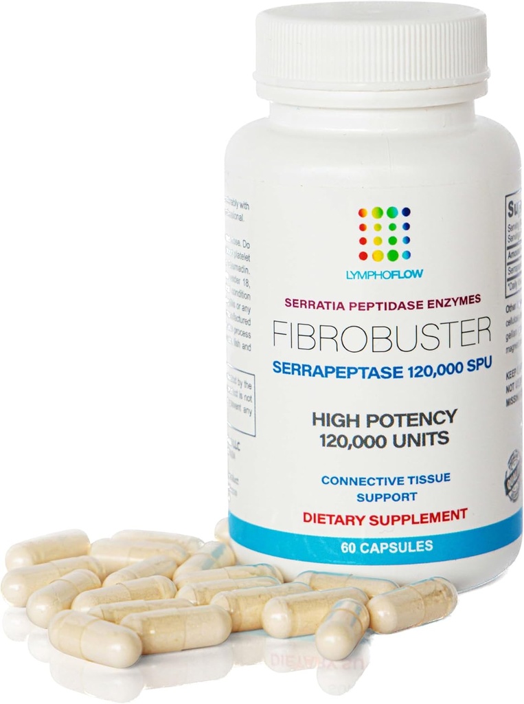 Priizex FibroBuster Serrapeptase Proteolytic Enzymes 120.000 SPU I Inbrosis Care, Scar & Keloid Συμπλήρωμα αφαίρεσης μετά από 360 λιποαναρρόφηση, BBL, Liposruction, Tummy Tuck I Recovery & ανοσοποιητική υποστήριξη I 60 caps