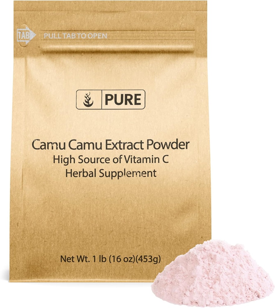 PURE ORIGINAL INGREDIENTS Camu Camu (1lb) C, Brezilyalı Superfood, Lab-TY