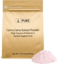 PURE ORIGINAL INGREDIENTS Camu Camu (1lb) C, Brezilyalı Superfood, Lab-TY