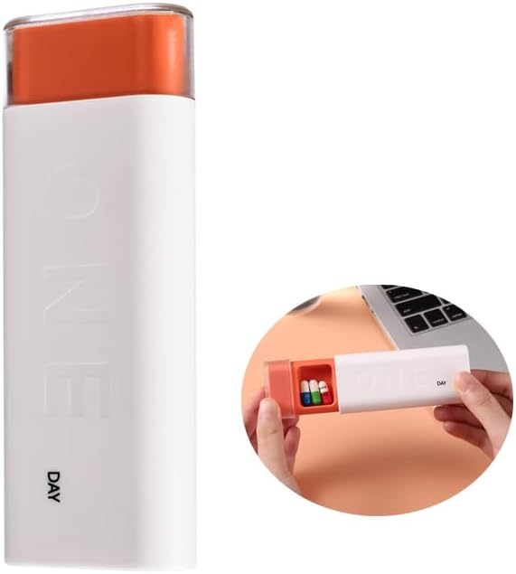 Seyahat Pill Organizer 3 Times a Day, Daily Pill Box for Travel, Cute Portable Pill Case Pill columns Mini Pill Holder for Supplements, Pills, Vitaminler ve İlaçlar (Beyaz)