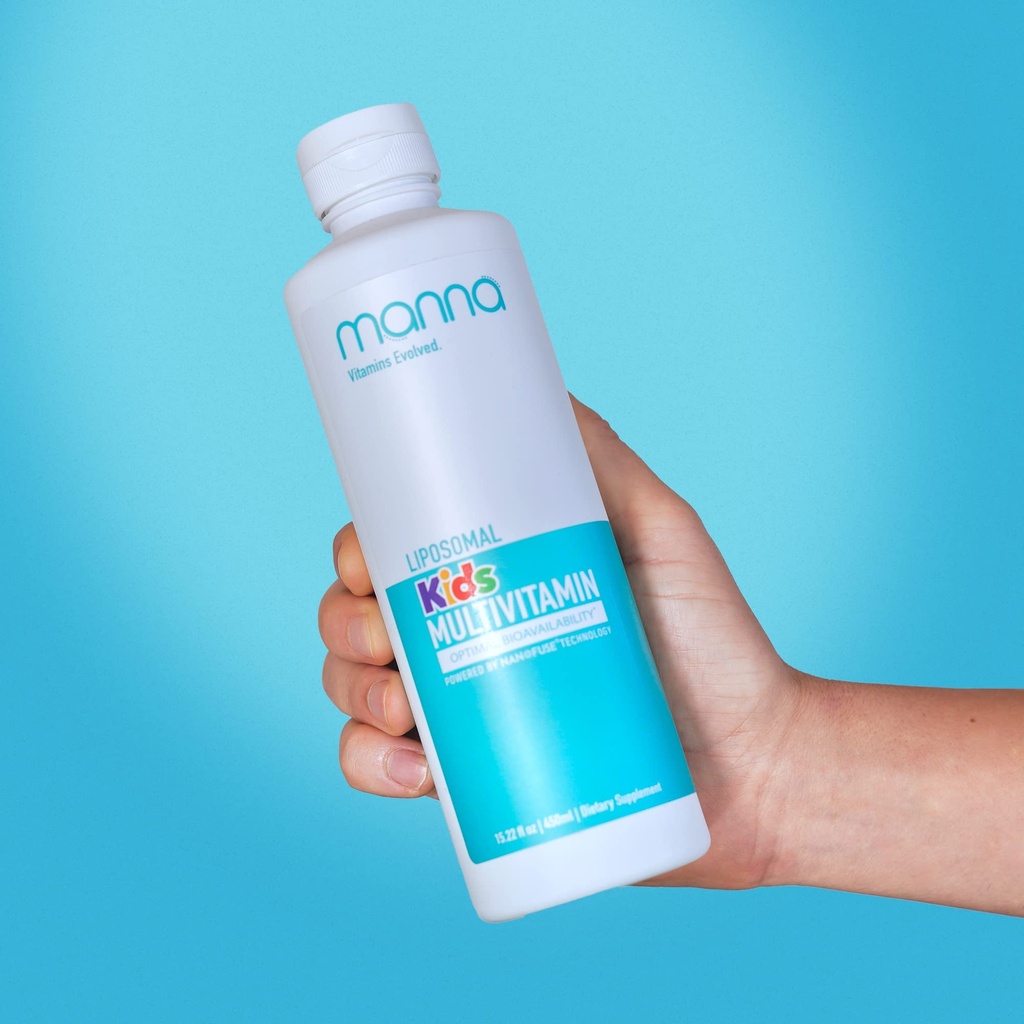 Manna Vitaminleri Liposomal Çocuklar Multivitamin - D3 & Vitamin A Supplement - Vitamin B12 & C Supplement - Çocuklar Sıvı Çokvitamin - Immune Support Supplement for Children